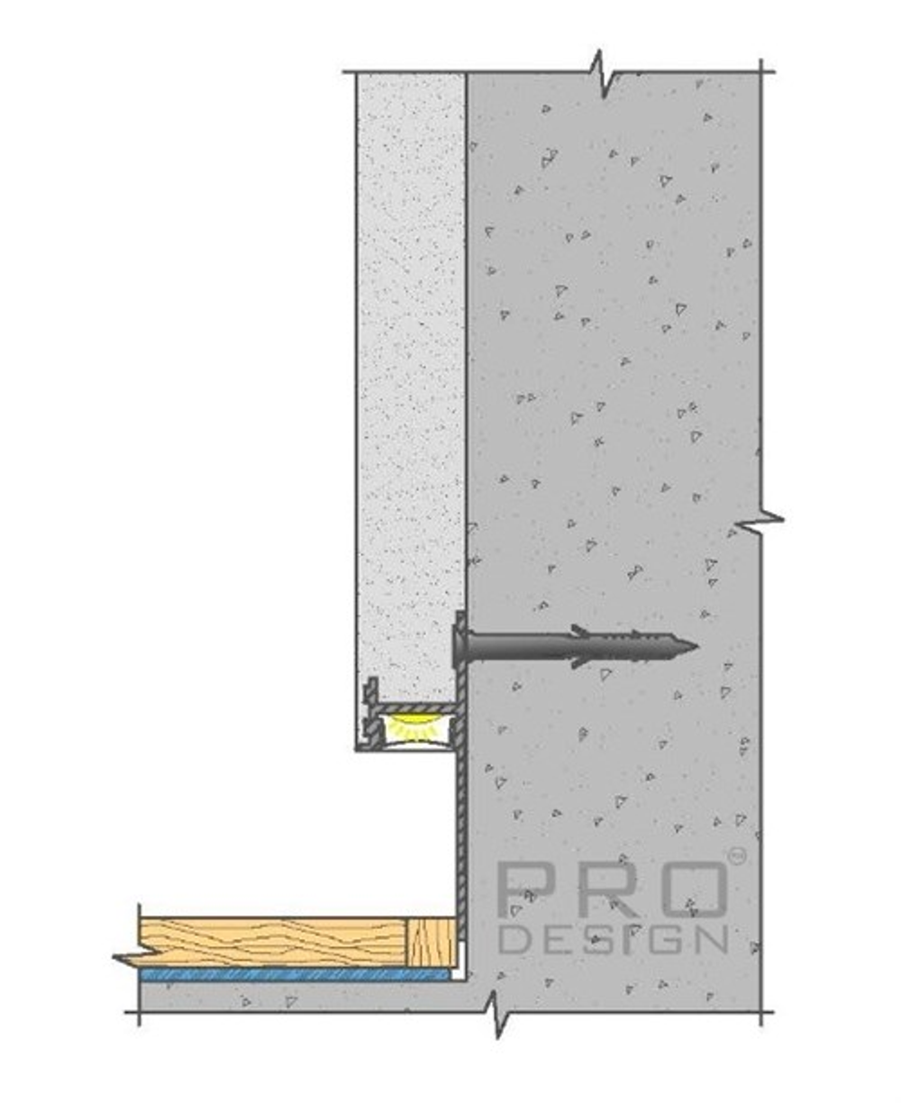 Теневой плинтус скрытого монтажа Pro Design 7209 Черный Муар 2700мм