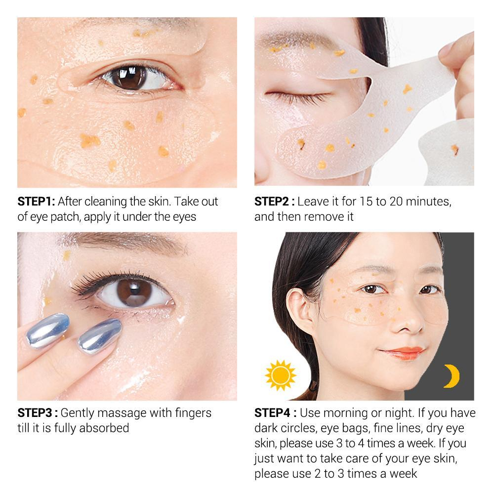 Патчи Lanbena для глаз с золотым османтусом от морщин и темных кругов Gold Osmanthus Fragrance Eye Mask, 50 шт, 90 гр