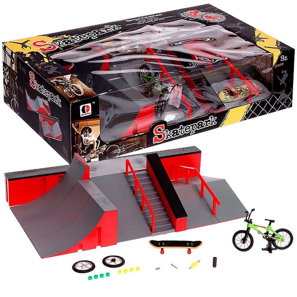 Скейтпарк большой ЭКСТРЕМАЛ фингерборд и фингербайк