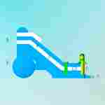 Коммерческий надувной батут-горка «Волна – 2», 9*5*7 м