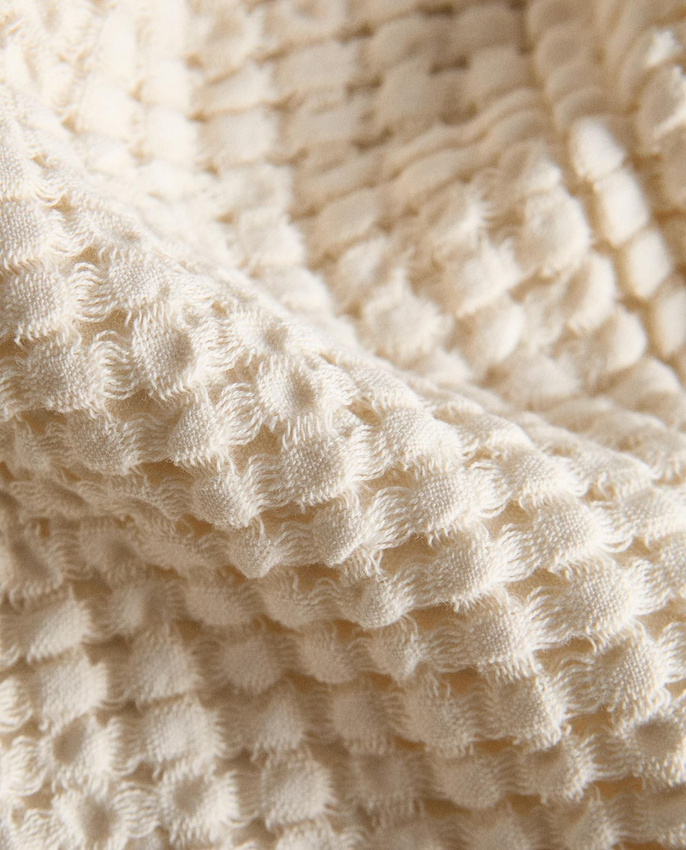 Zara Home - Толстое банное полотенце с вафельной текстурой, бежевый, 50х90 см