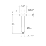 Кронштейн тропического душа потолочный круглый 150мм BV1502