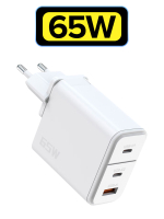 Сетевой адаптер GaN PZX P69E Super Fast charger 2*PD3.0 + QC 65W (кабель Type-C - Type-C)