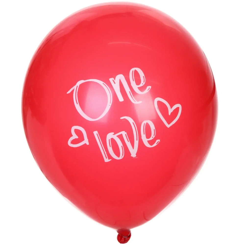 Воздушные шары 100 шт, 10»/25см «Любовь», Красный/белый