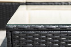 "Даллас" лаунж-зона из искусственного ротанга на 5 персон, цвет черный