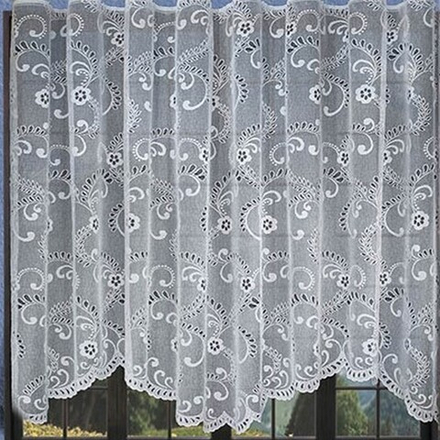 Занавеска "Ф. 310381", цвет белый, на шторной ленте, Польша.