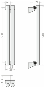 Сунержа Эстет-1 500х90 2 секции