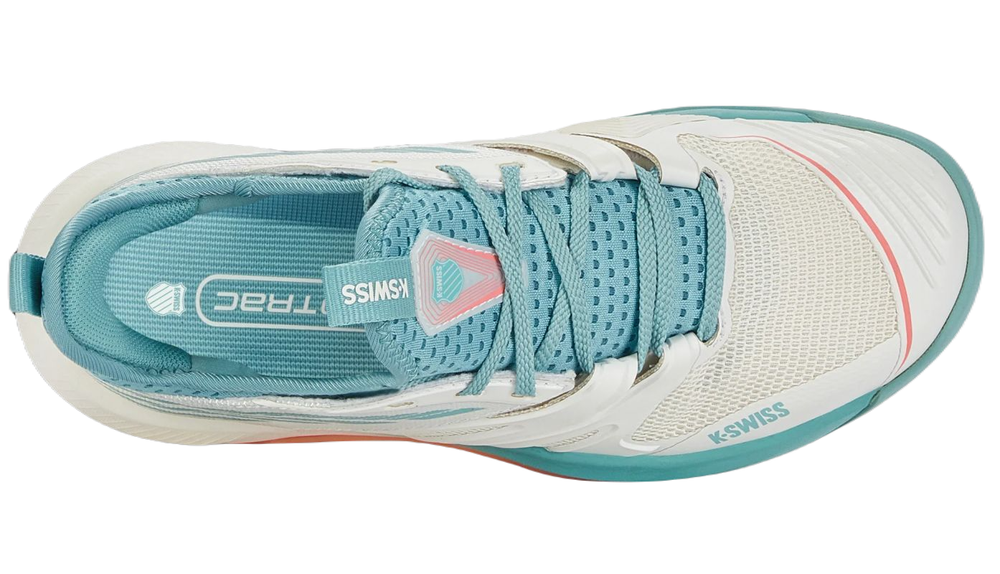 Женские теннисные кроссовки K-Swiss Speed Trac - blanc de blanc/nile blue/desert flower