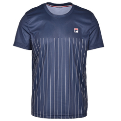Мужская теннисная футболка Fila T-Shirt Mika - peacoat blue/white stripes
