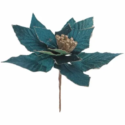 Украшение новогоднее «Пуансеттия - Фурия» 26 см, Изумруд