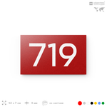 Номер на дверь 719, табличка на дверь для офиса, квартиры, кабинета, аудитории, склада, красная 120х70 мм, Айдентика Технолоджи