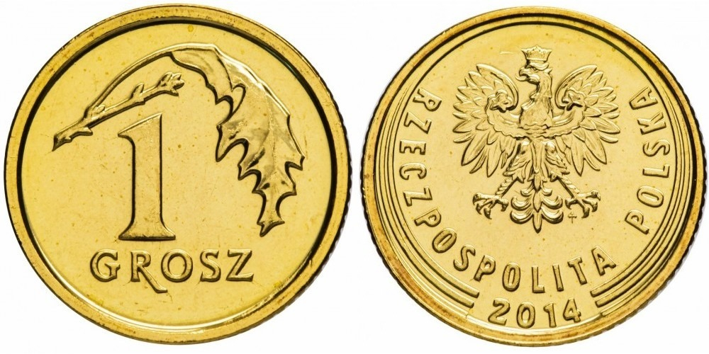 Польша 1 грош, 2013-2016 Герб XF