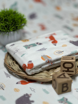 Пеленка Зверята в лесу фланель RinaAmari