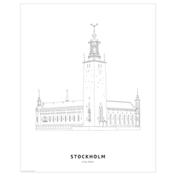 IKEA BILD  (ИКЕА БИЛД)  -  Плакат, Ратуша, Стокгольм, 40x50 см.