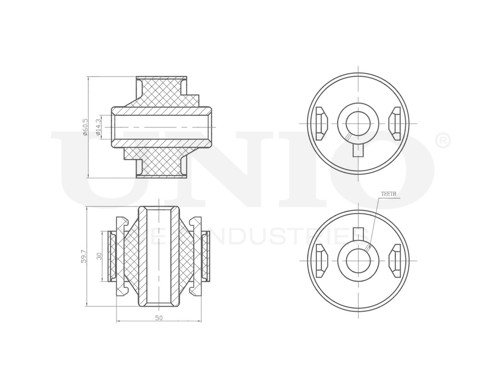Сайлентблок задний переднего нижнего рычага UNIO RMP-20253