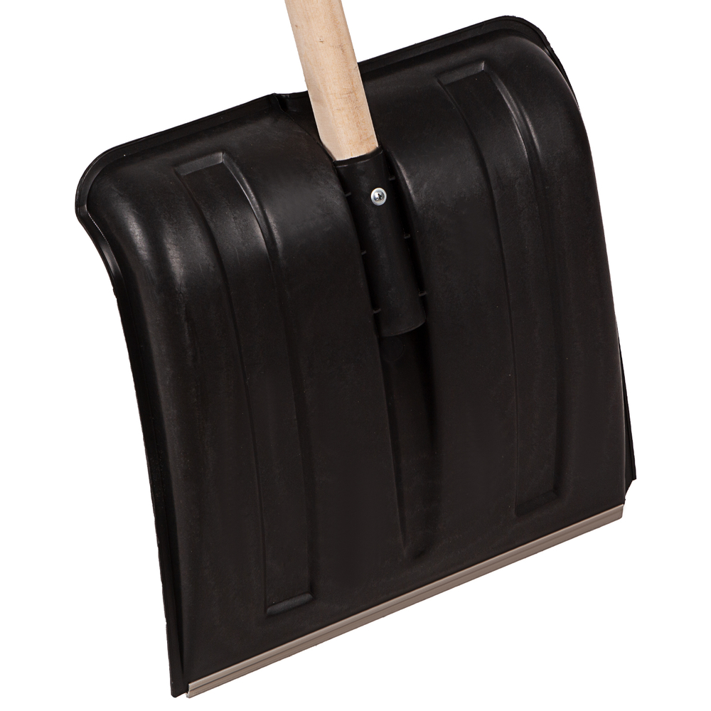 Лопата для уборки снега пластиковая, 350 х 350 х 1445 мм, деревянный черенок,