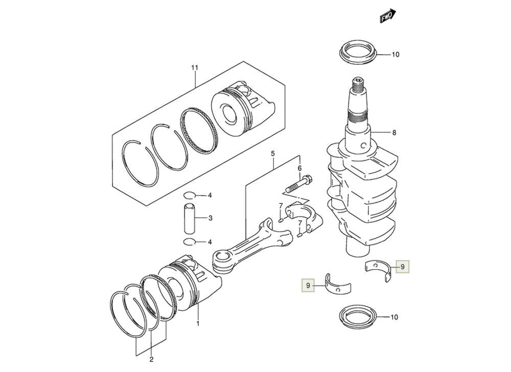 Подшипник колен.вала Suzuki DF 9.9 / DF 15