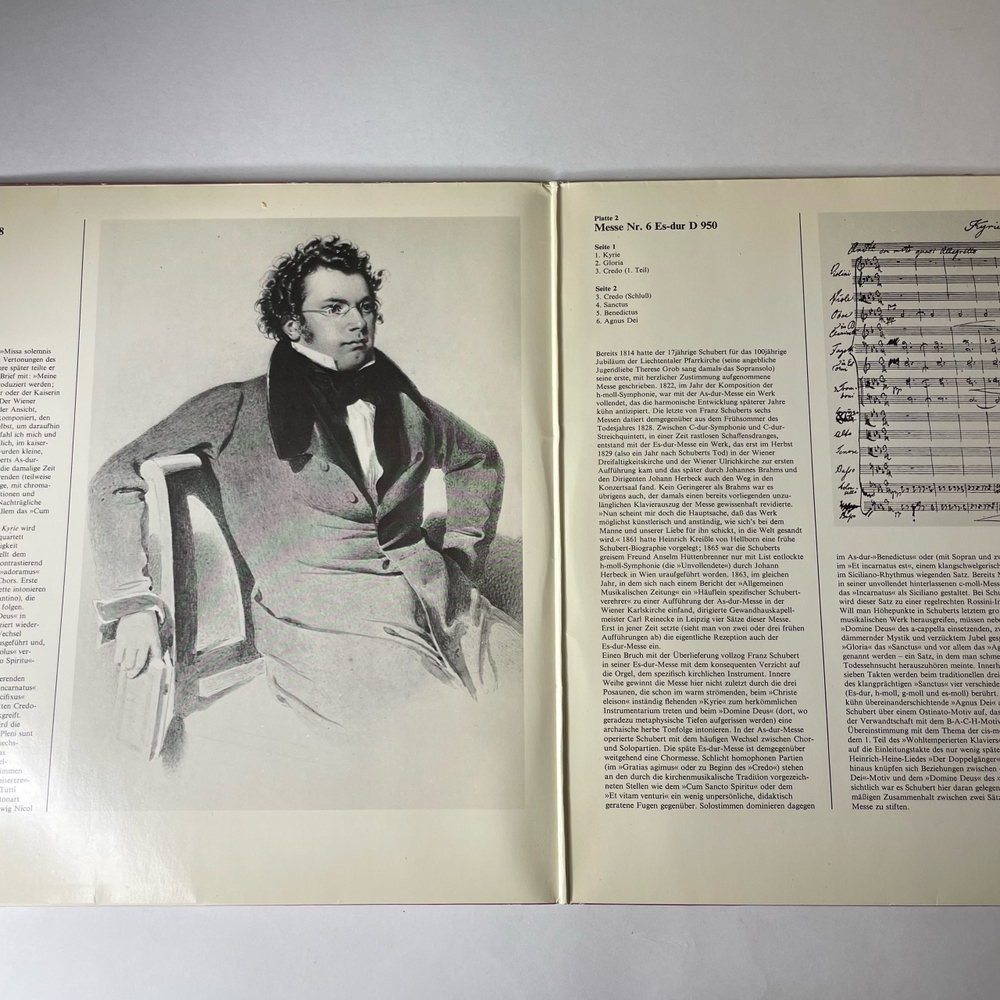 Винтажная виниловая пластинка LP Franz Schubert Ф. Шуберт, Die Grossen Messen (Германия 1978)