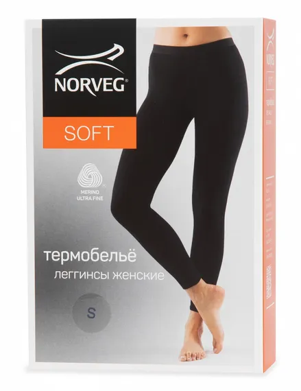 Термобелье женское легинсы Norveg Soft  полная длина 15SWL003RU-002 , черные