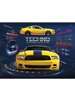 Покрытие настольное для лепки А3 "Желтый спорткар" пласт. (НПД-5106) (Проф-Пресс)