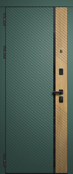 Входная дверь FlyDoors ДИЛАЙН АВОКАДО Velluto Avocado+Дуб браун
