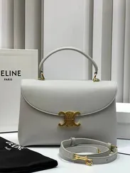 Сумки CELINE MEDIUM NINO из блестящей телячьей кожи белый
