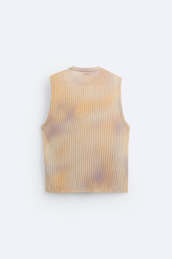 ZARA ФУТБОЛКА С ПРИНТОМ С ЭФФЕКТОМ ОМБРЕ, РАЗНОЦВЕТНЫЙ