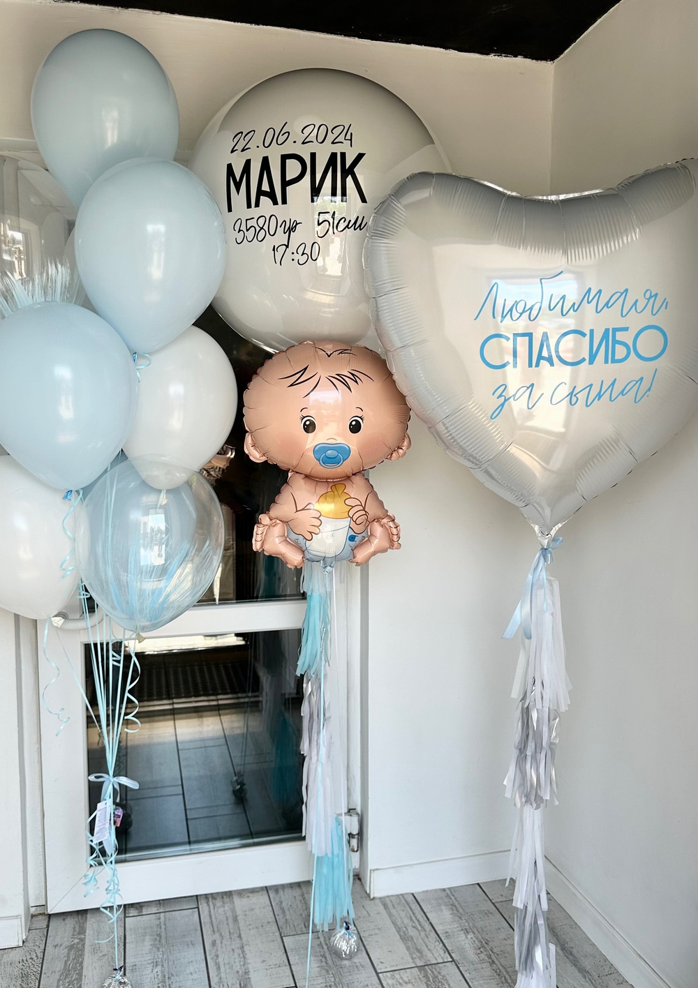 Воздушные шары на выписку сына №1003