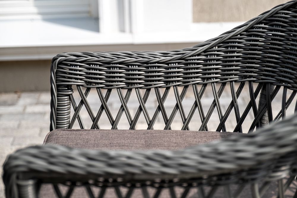 "Сицилия" обеденная группа плетеная, цвет графит