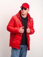 Куртка мужская зимняя на флисе "Игл" красная