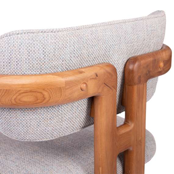 Стул Oberon, бежево-голубая рогожка, ножки орех