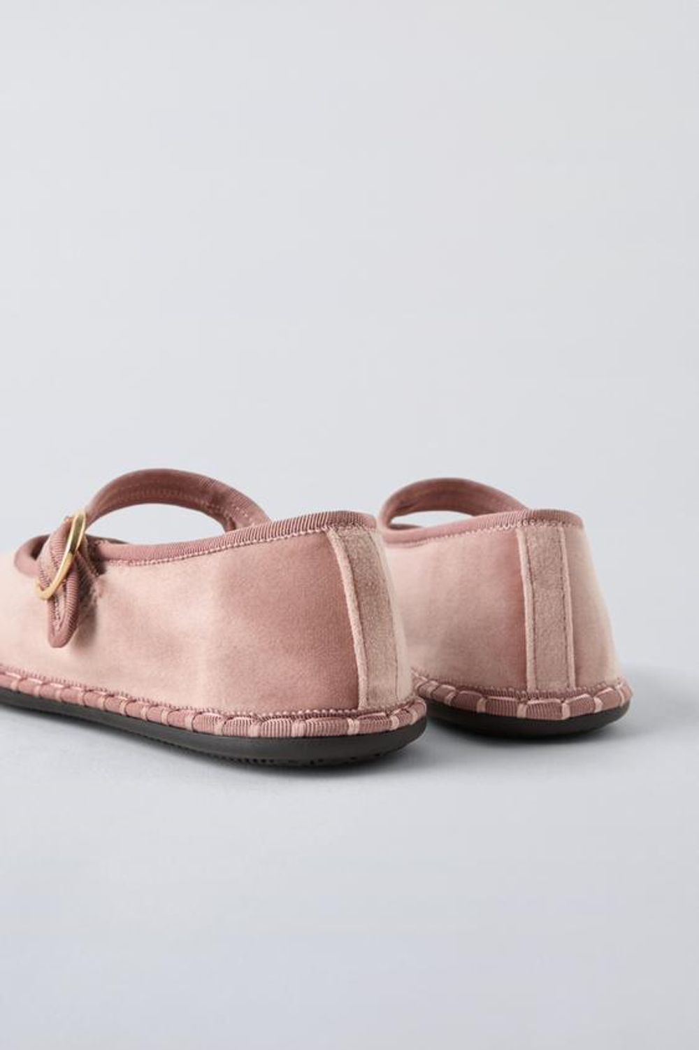 ZARA БАЛЕТКИ ИЗ БАРХАТА, РОЗОВЫЙ