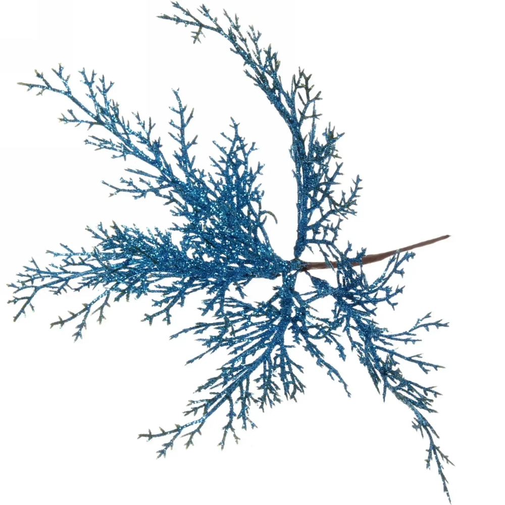 Ветка декоративная «Зимний танец» 27 см, Голубой
