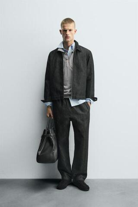 ZARA ДЖИНСЫ-ДЖОГГЕРЫ RELAXED FIT, ЧЕРНЫЙ