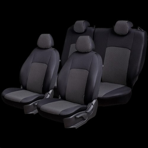 Чехлы на сиденье Renault Duster 01.2010-2014г, Nis.Terrano-3 с 04.2014г. Sandero-1 60/40 2П+1Г Дублин Жаккард черный РЗС (LORD AUTO)
