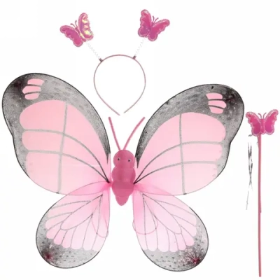 Карнавальный набор (крылья,палочка, ободок) «Бабочка», розовый