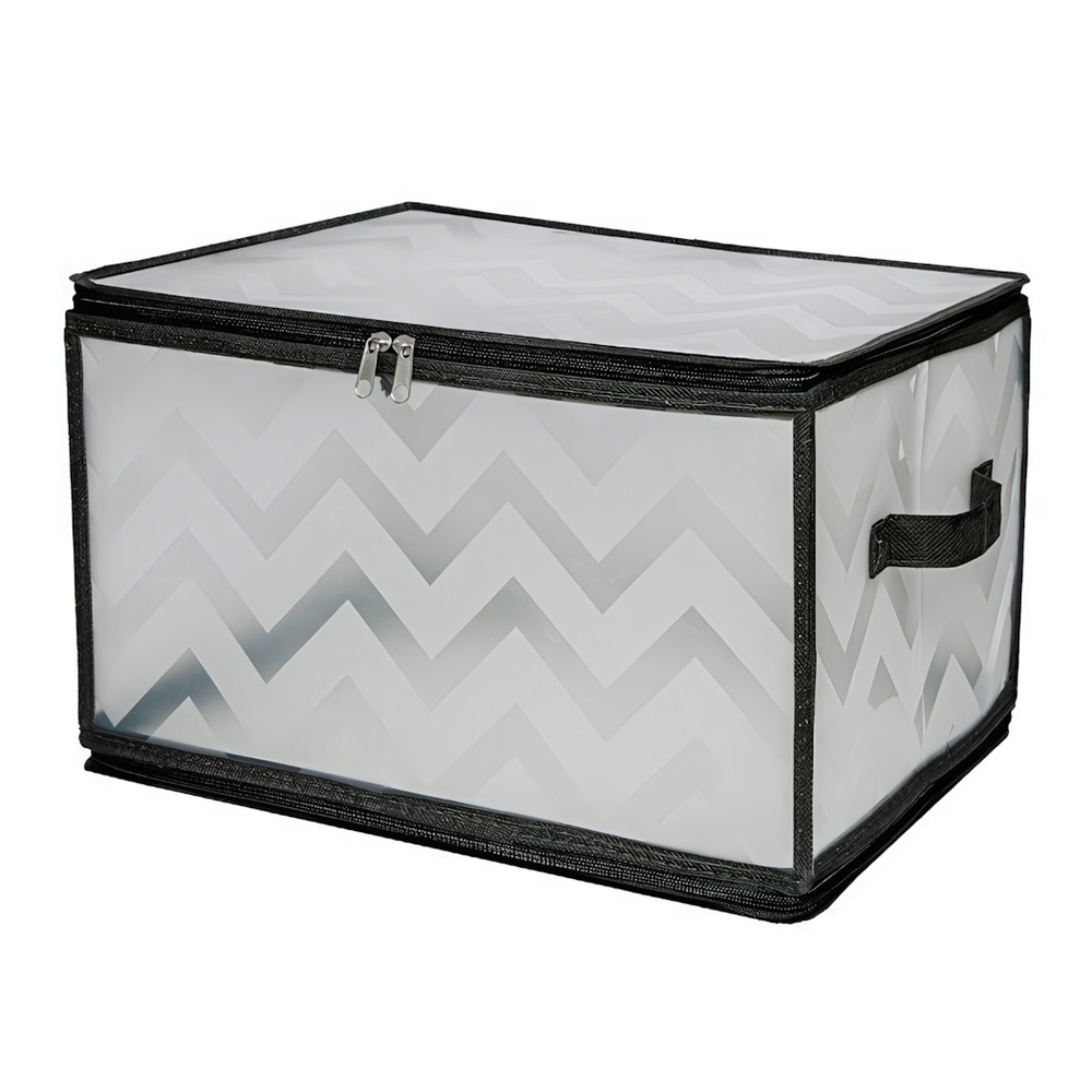 Короб складной на молнии "Зигзаг", Д400 Ш300 В250, серый