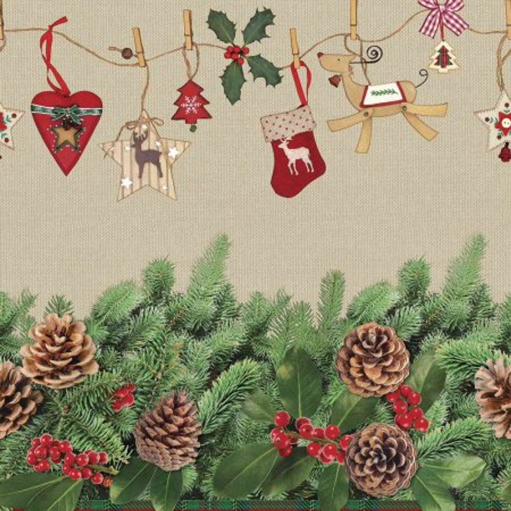 Клеенка столовая на нетк.основе Dekorama 019А НОВЫЙ ГОД 1,4*20м (20м/рул)