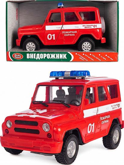 Инерционный внедорожник "Пожарная охрана" свет,звук