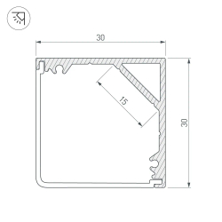 Профиль SL-KANT-H30-3000 ANOD (Arlight, Алюминий) 046182