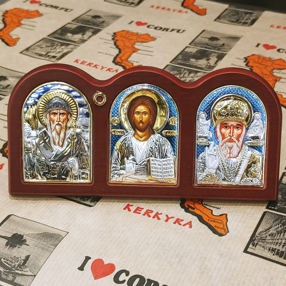 Триптих Святой Спиридон, Спаситель, Святой Николай