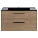 База под раковину Chiara 2D 800 подвесная, 2 выкатных ящика soft-close, N.Oak