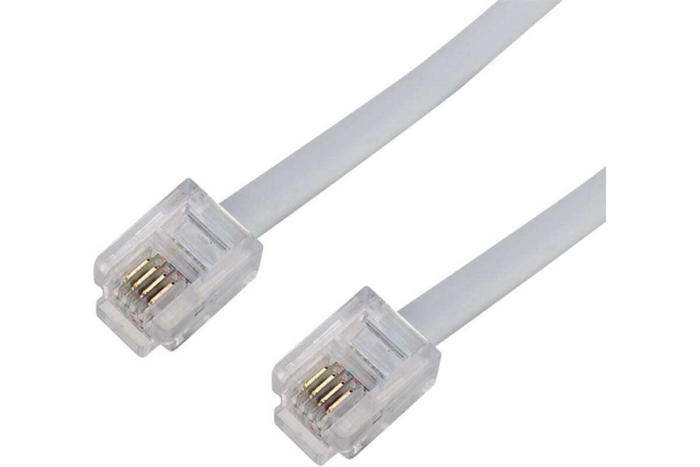 Телефонный шнур-удлинитель REXANT RJ-11, 6P-4C, 15 м, белый 18-3151