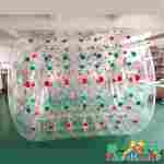 Аттракцион Водный роллер (Гидророллер) «Прозрачный с красно-зелеными держателями» ТПУ, 2.2*2*2 м