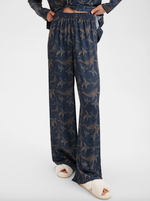 Шелковая пижама с китами - M размер (тройка)