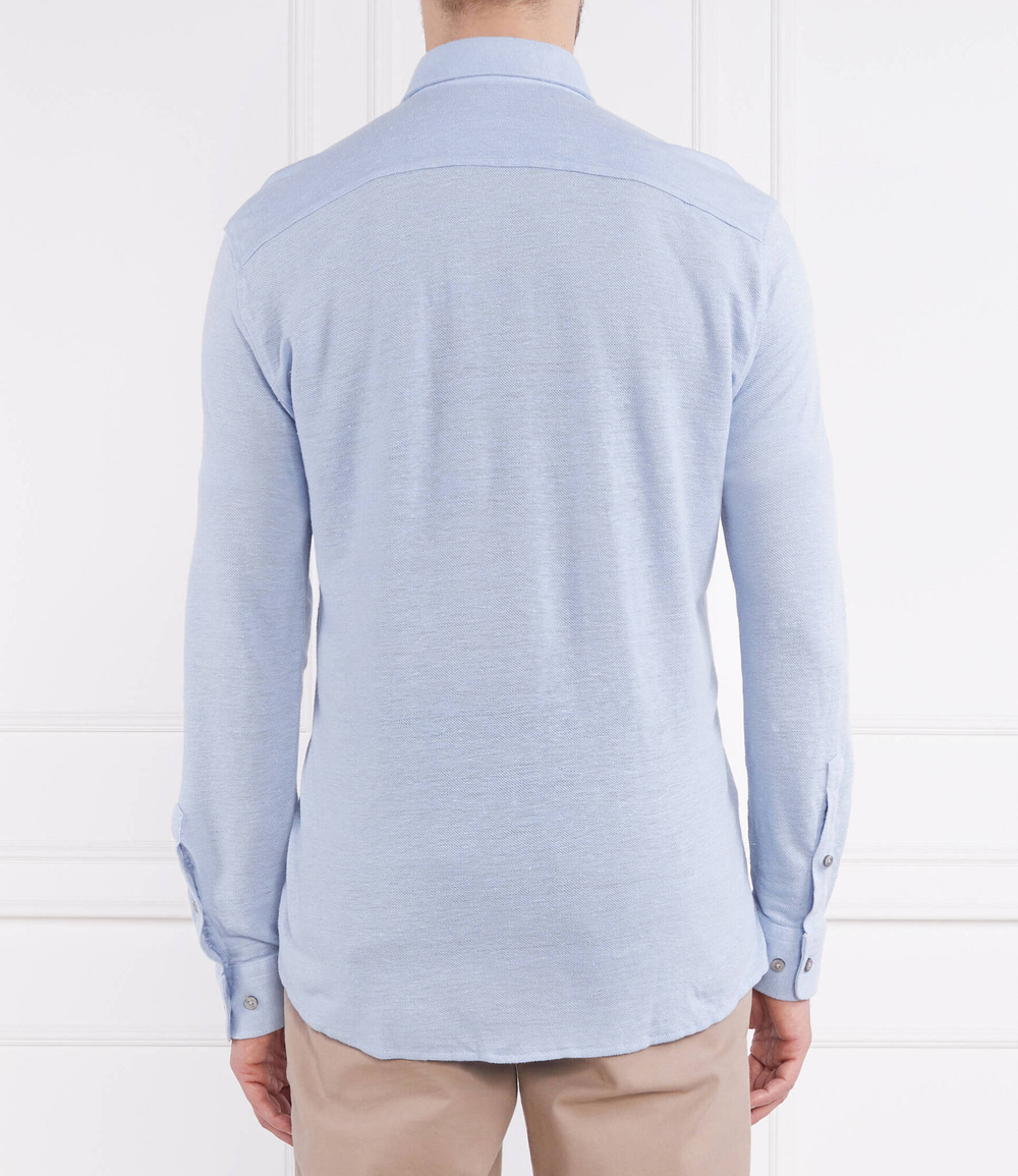 Льняная рубашка Roan_F BOSS BLACK - голубой(50488333)