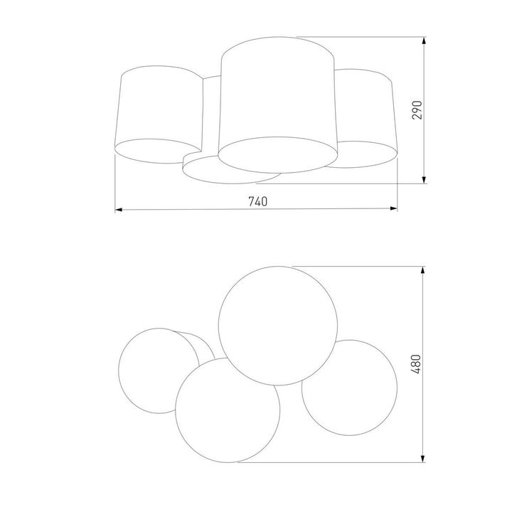 Потолочный светильник TK Lighting 4393 Mona Gray