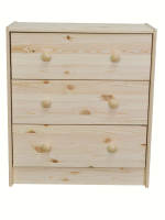 Dipriz Комод деревянный Раст с 3 ящиками для хранения с органайзером, из массива сосны