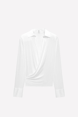 ZARA X LUDOVIC DE SAINT SERNIN РУБАШКА-КИМОНО, БЕЛЫЙ