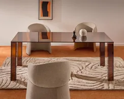 Стол Adularia из коричневого закаленного стекла 200 x 100 см